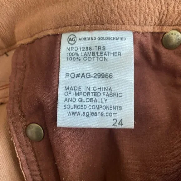 NWT AG Adriano Goldschmied The Legging Super Skinny Womens Size 24 Lamb Leather - Picture 8 of 8